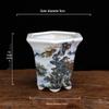 White Glazed Ceramic Succulent Pot - Mini Potted Plant for Office Desk or Balcony