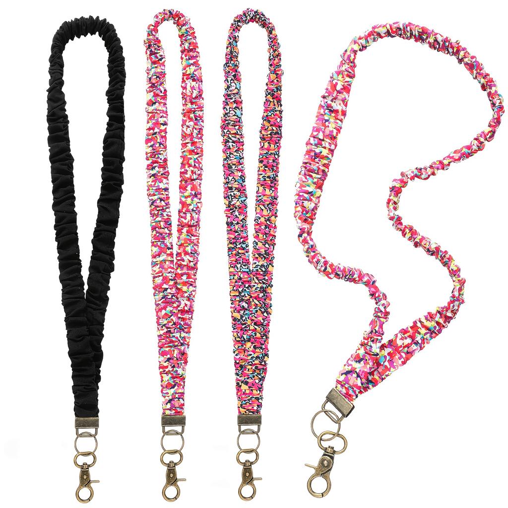 Stylish Colorful - Pleated Stretchable - Teacher Lanyard with Multi-Function ID and Phone Holder - Elegant & Cute Necklace Strap for Teachers, Nurses