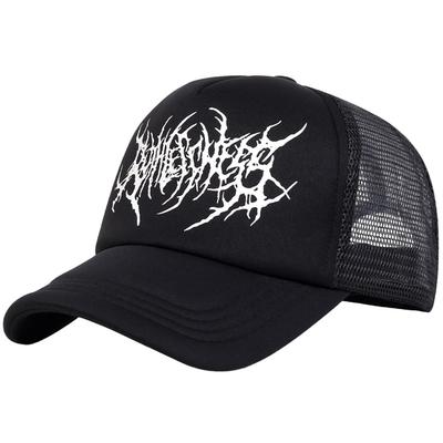 Casquette Street CZ825 [Croc Blanc], Chapeau, Maille, Style, Respirant, Tendance, Élégant, Pour Homme, (Noir)