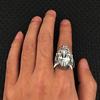 Trendy Fashion Hip-hop Black Warrior Hannya Mask Ring Men's Versatile Jewelry