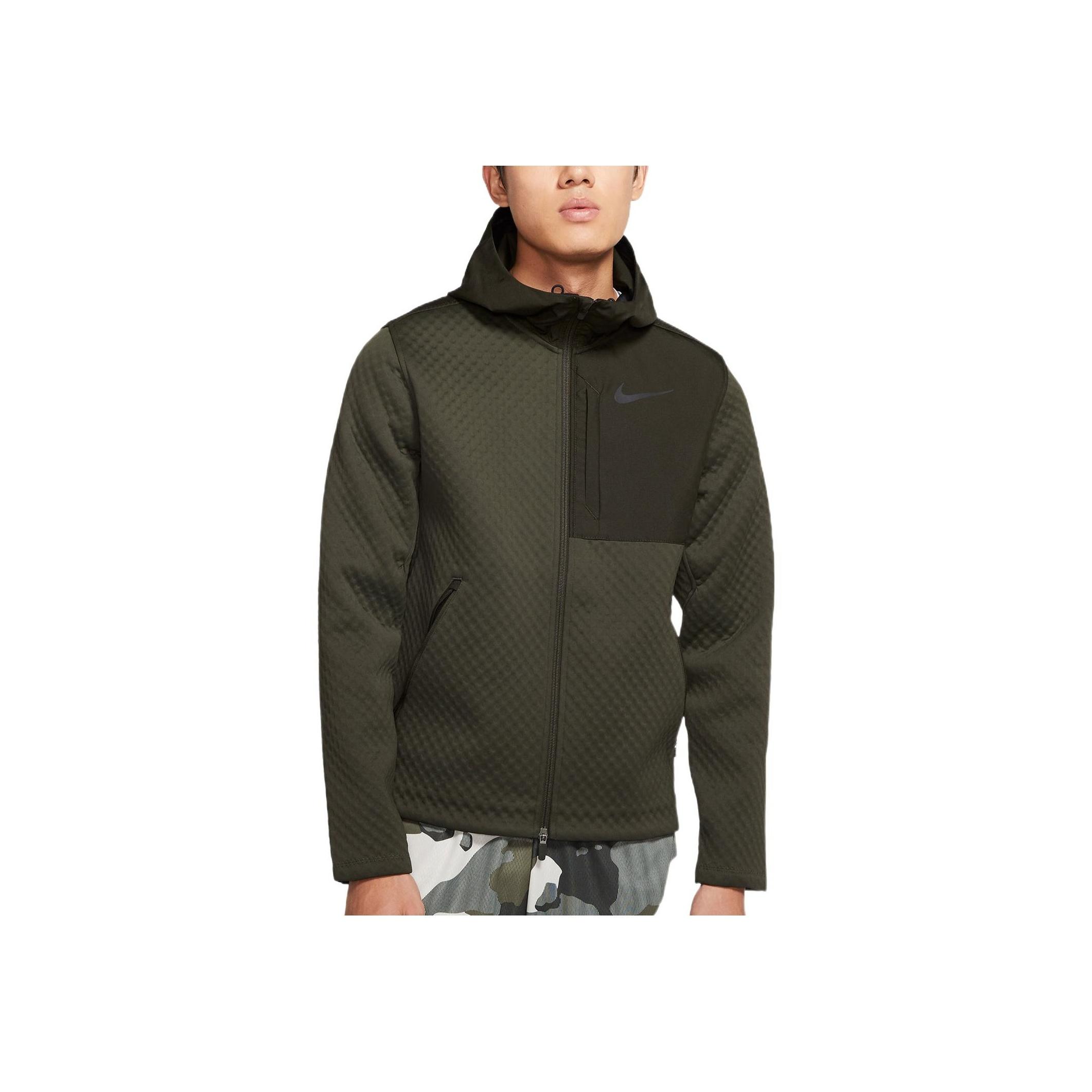 

Nike Spliced Design Logo Print Hooded Jacket Men Outerwear Dark-Green BV3999-355 S