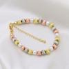 Trójkolorowy Mieszany i Dopasowany Okrągły Koralik Klips Perłowa Bransoletka Biżuteria Osobowościowa Damska