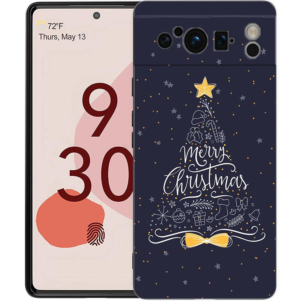 Merry Christmas Tree For Google Pixel 8 Pro Phone Case Pixel 9 Pro XL TPU Case Pixel 8 Pro 8A 7A 7 6A 6 Pro Soft Black Cover