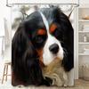 Artistic Pet Portrait Shower Curtain Printed Fabric Waterproof Home Decor Bathroom Hanging Shower Panel Size: 72X84 Color: Black