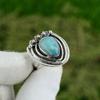 Natürlicher Larimar Edelstein 925 Sterlingsilber Statement Verstellbarer Ring für Mädchen
