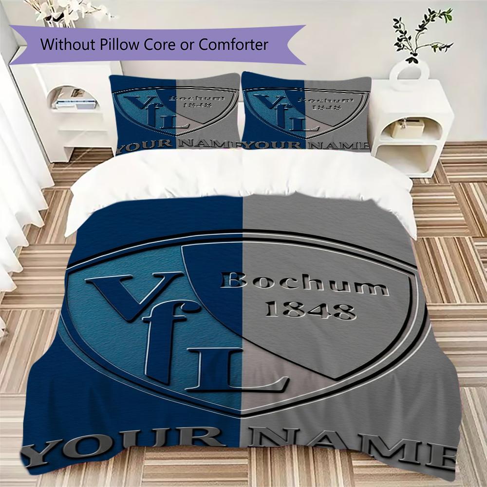 Custom Name VfL Bochum 1848 Bedding,Quilt Set Quilt Cover Pillowcase Home Birthday Gift(1 * duvet cover + 2 * pillowcase, without core)_xia
