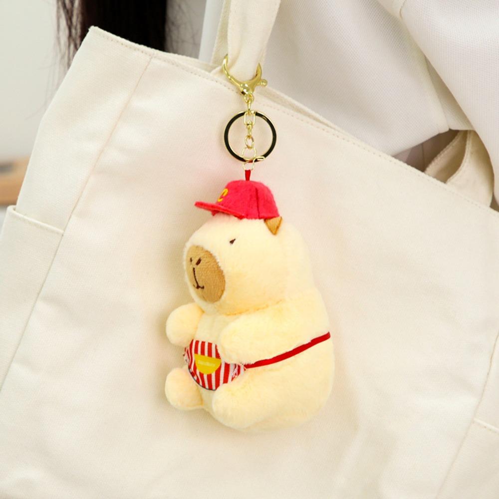 

Soft Plush Kapibara Key Ring Fluffy School Bag Pendant Capybara Plush Key Chain Hanging Accessory Style3