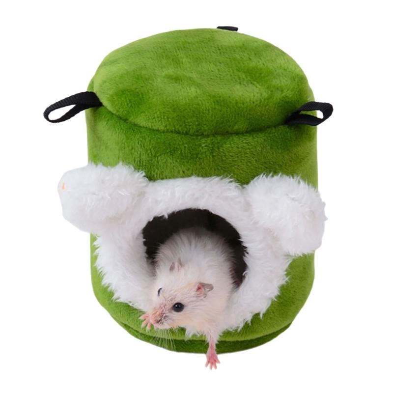 Hamster Habitat Shelter Rabbits Toy Soft Bed House for Hamster for Guinea Pigs, Gerbils Molar Toy Bed