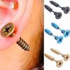 1 Pair Unisex Women Men Punk Stainless Steel Cross Screw Ear Studs Earrings