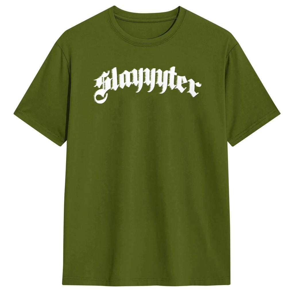 Slayyters Gothic Letter pRINT T Shirt Unisex  Vintage T Shirts Beach O Neck Fashion Tee Shirt Custom DIY Big Size Clothing