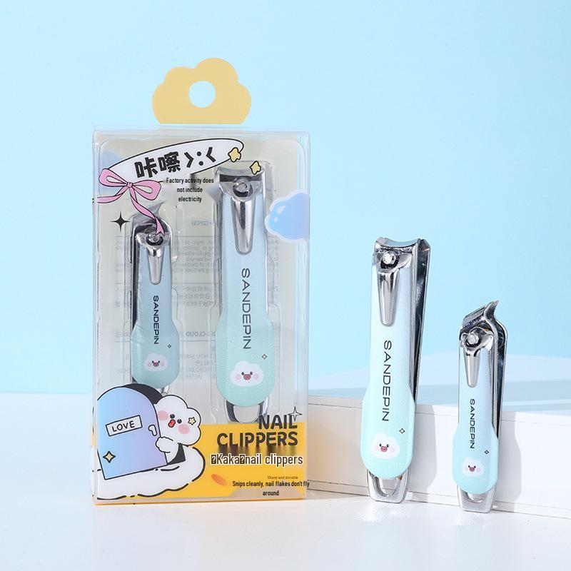 2026 Cartoon Boxed Angled Flat Anti-Splash Nail Clippers Set for Girls