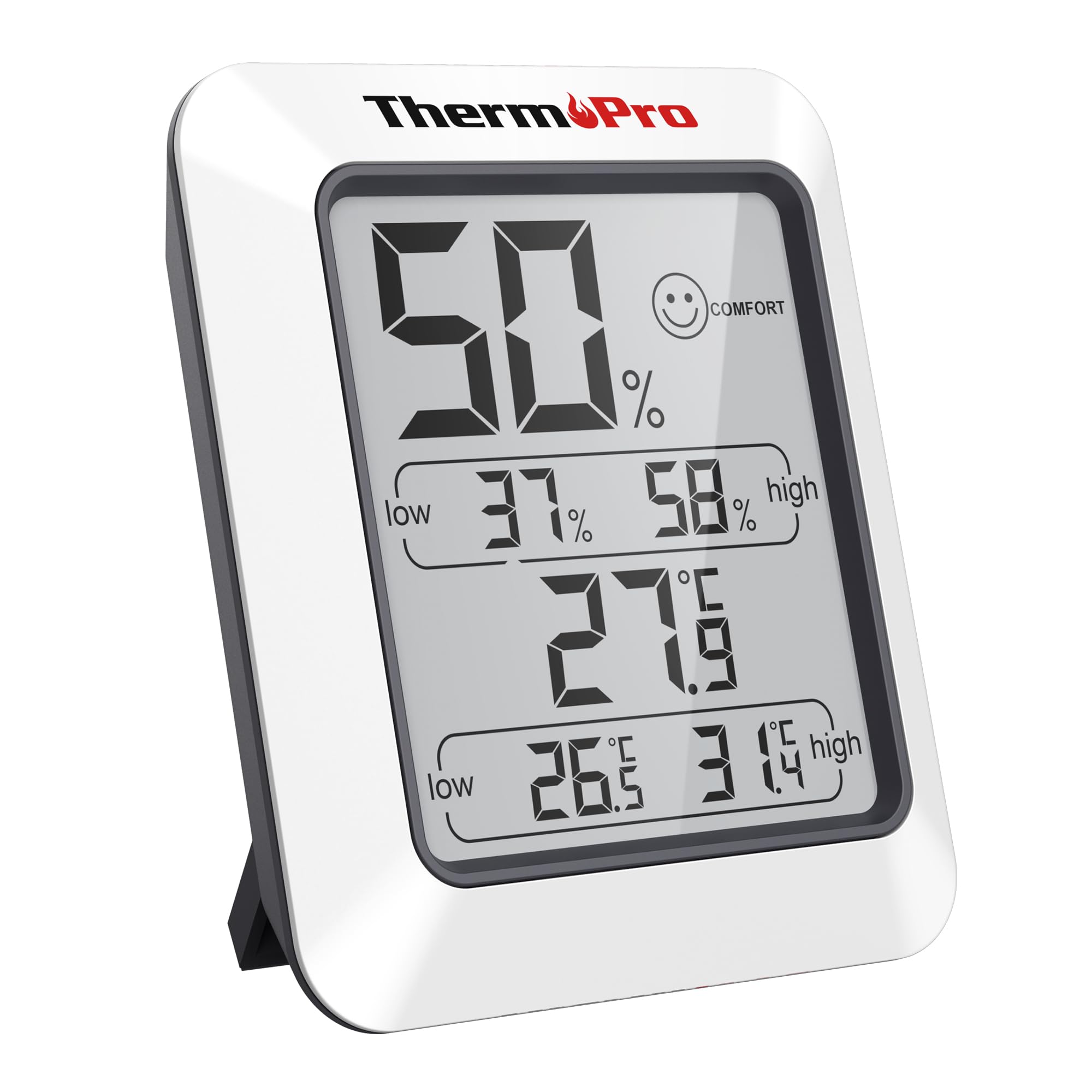 

ThermoPro Thermo Pro Гигрометр Цифровой термометр и гигрометр Комнатный термометр и гигрометр Смайлик Стильный Максимальная и минимальная температура белый