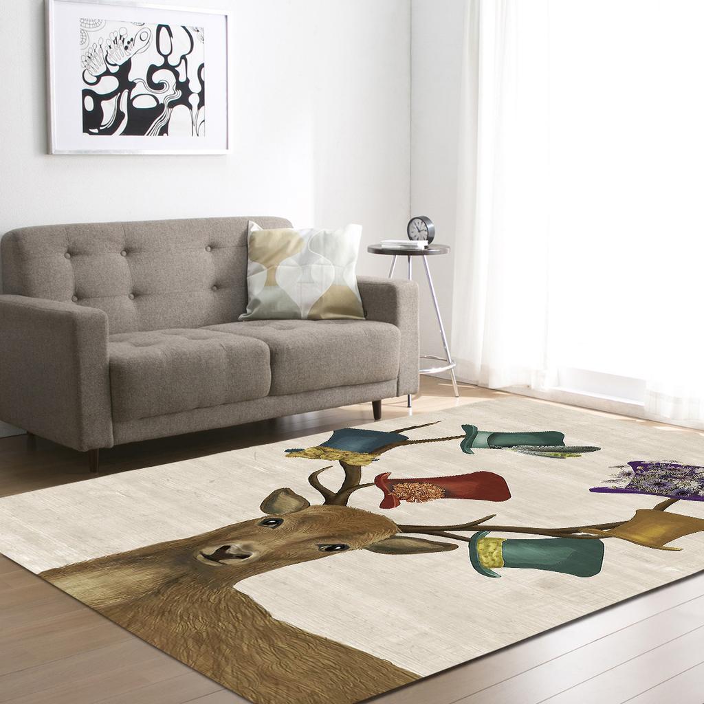 Elk Living Room Carpet Bedroom Dining Room Floor Mat Pattern Size
