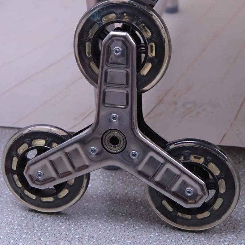 2Pcs Trolley Casters Foldable Shopping Cart Wheel  Stair Climbing Triangular Wheel Sliding Rollers Replacement Casters