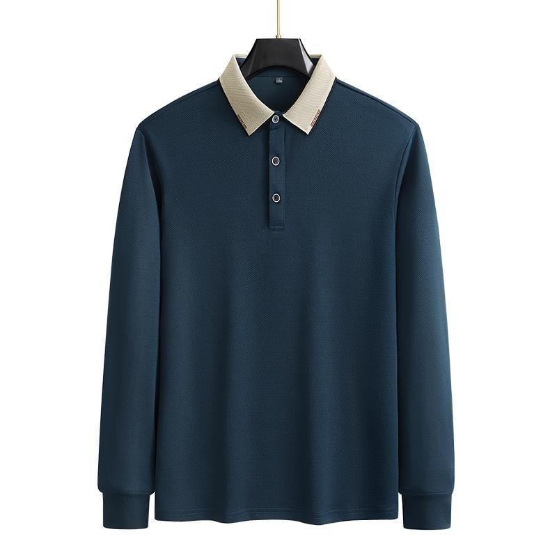 Large Size Long Sleeved T-shirt with a Collar and Polo Shirt As a Base for Men's Business Casual Tops In Spring and Autumn
