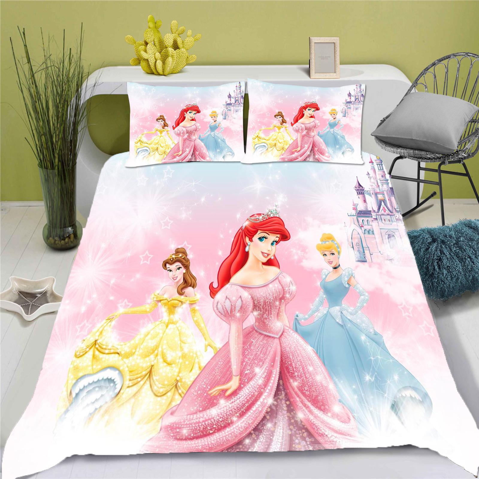 

Snow White Duvet Cover Princess Series Set Comforter Bedding 3d Children S Bedding Set 3-Piece 1 Quilt Cover King Size 135X200CM