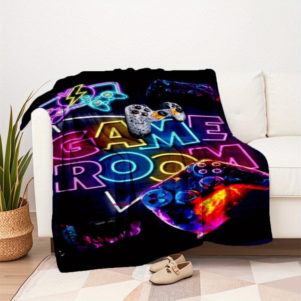 1Pc Game Room Print Flannel Blanket, High quality Digital Printing, Comfortable for All Seasons, Home DecorGifts821021