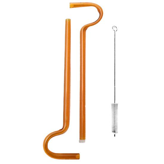 Lot de 2 pailles en verre teinté réutilisables avec brosse, bouchon amovible robuste pour boire de l'eau, fabrication soignée, pailles anti-rides pour les lèvres