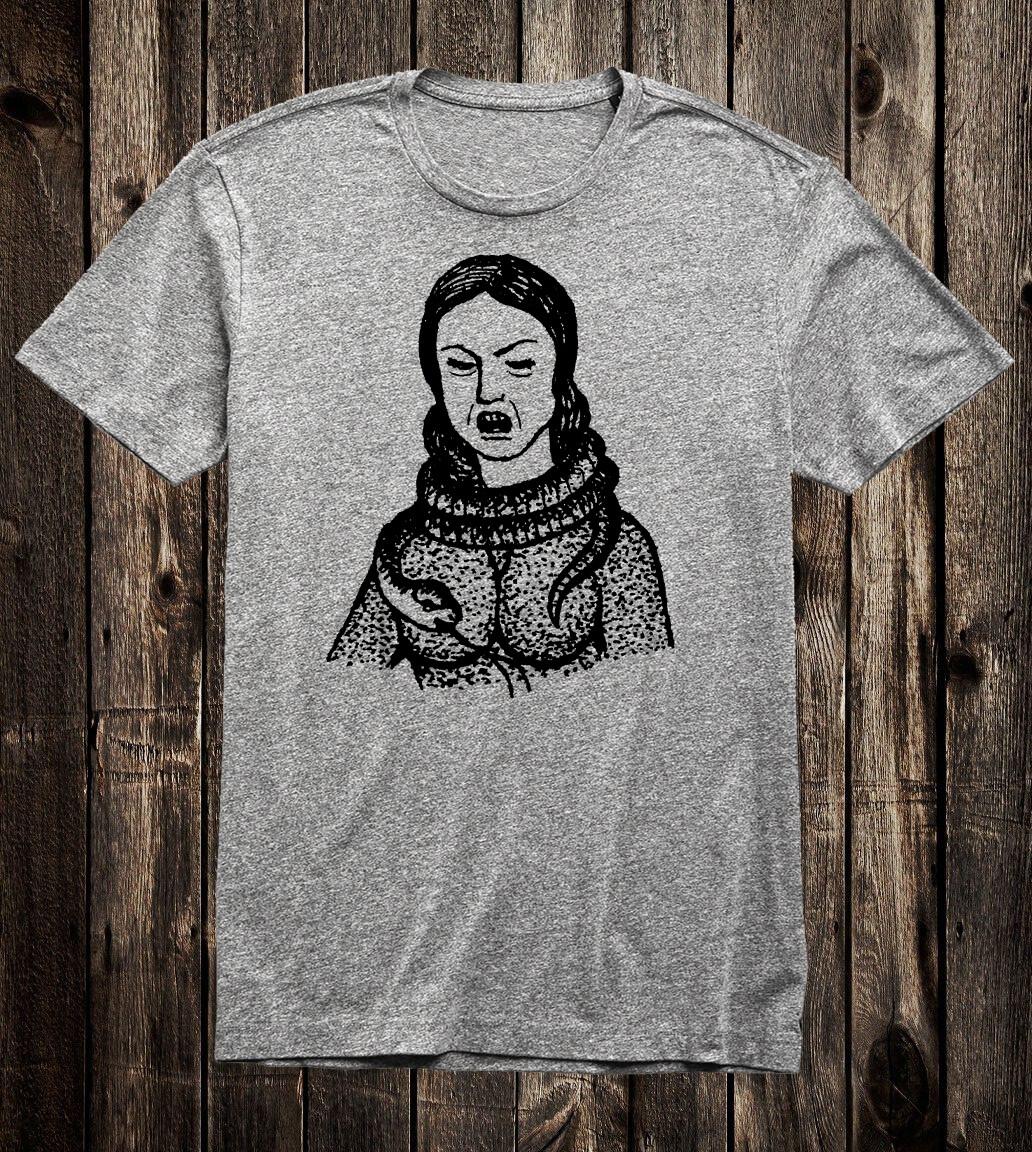 Unisex Cotton T Tee Shirt Russian Prison Tattoo Art Traditional Woman Snake S