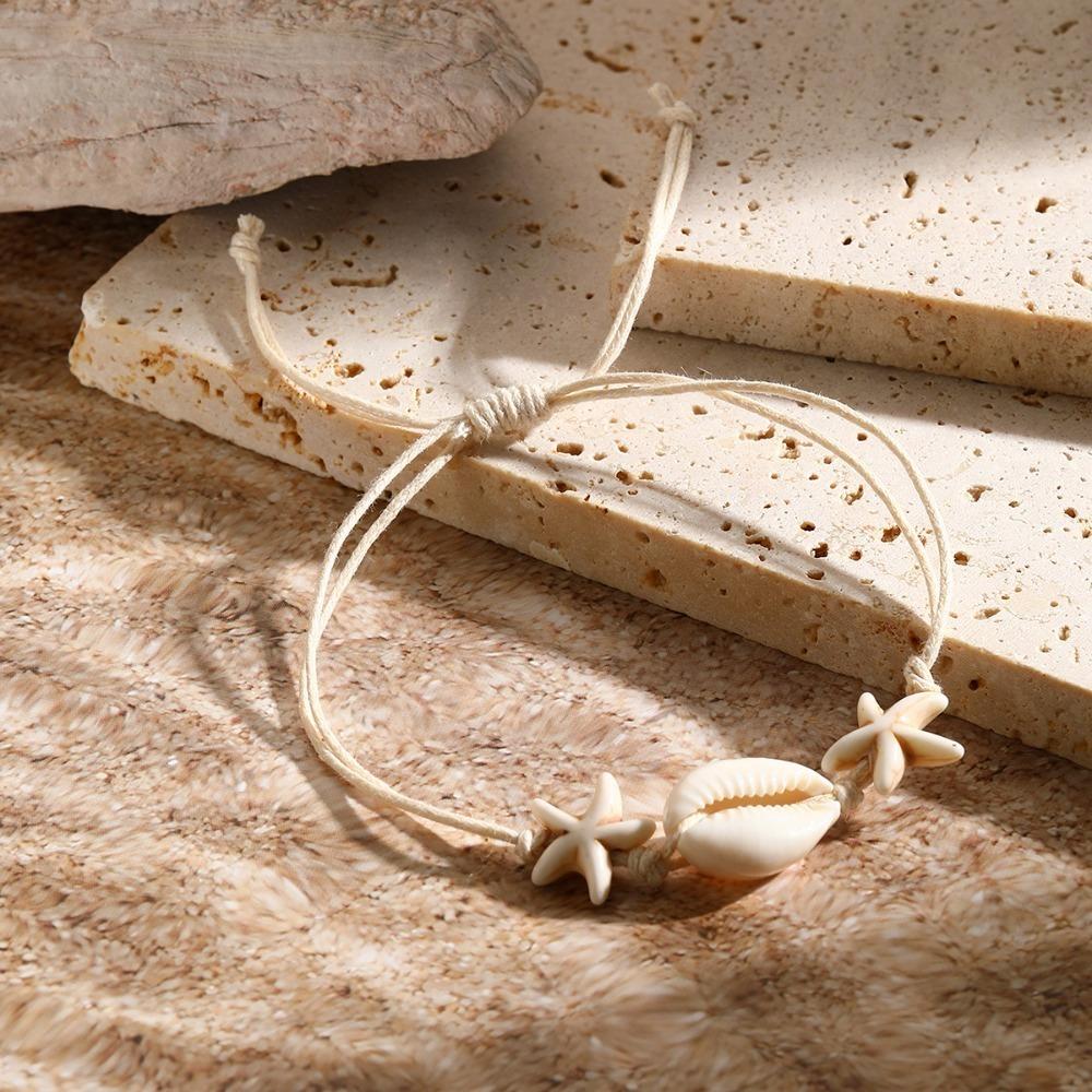 Ornaments Starfish Beaded Bracelet Bohemian Shell Beaded Handstring Turtle Woven Bracelet Women