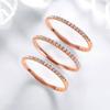 18K Rose Gold s925 Sterling Silver Cubic Zirconia Index Finger Ring for Women – Simulated Diamond Tail Ring
