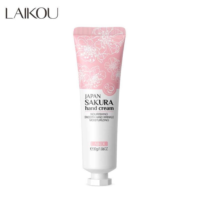 LAIKOU Sakura Krem do rąk Wybielający Usuwający zmarszczki Przeciwpękający Nawilżający Redukujący drobne linie Koreańska pielęgnacja skóry Zdrowie Uroda 30g
