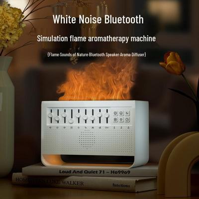 Bílý šum Bluetooth aroma difuzér a malý zvlhčovač se simulací plamene