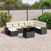VidaXL Garden Lounge Set with Cushions 9 Pcs, Patio Sofas, Patio Furniture Set, Outdoor Furniture, Black 3273212