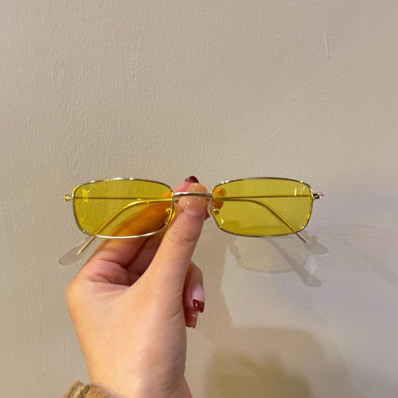 New Women'S Small Frame Rectangle Sunglasses Men'S Classic Vintage Metal Frame Sun Glasses Women Outdoor Leisure Eyewear Uv400