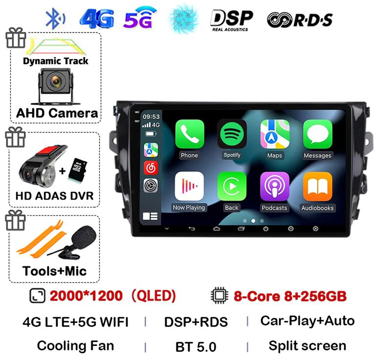 Android 14 Carplay Auto 4G WIFI For Zotye T600 2014-2019 Car Radio Multimedia Video Player Navigation Stereo GPS 360 Camera QLED