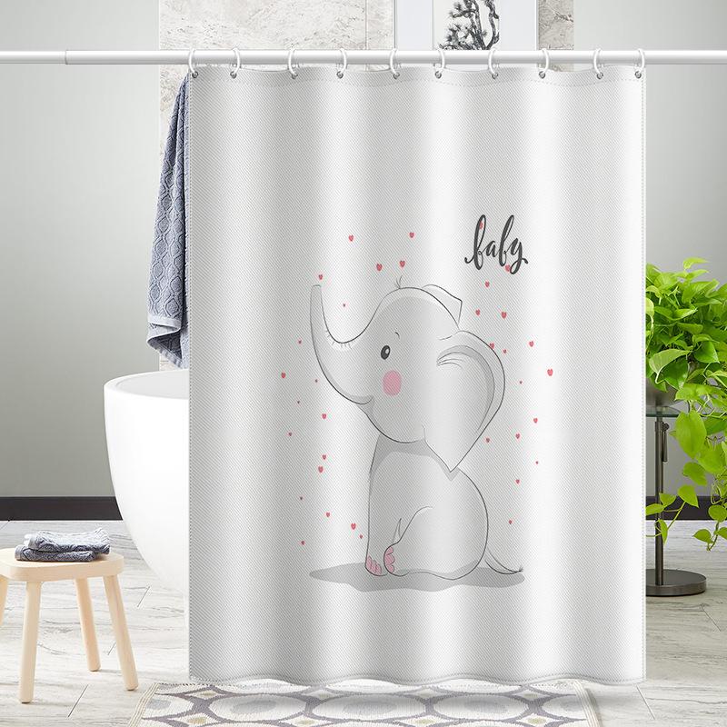 Bathroom Thickened Waterproof Curtain Mildew Proof Shower Curtain Shower Partition Curtain Shower Curtain Bathroom Curtain Free Perforation