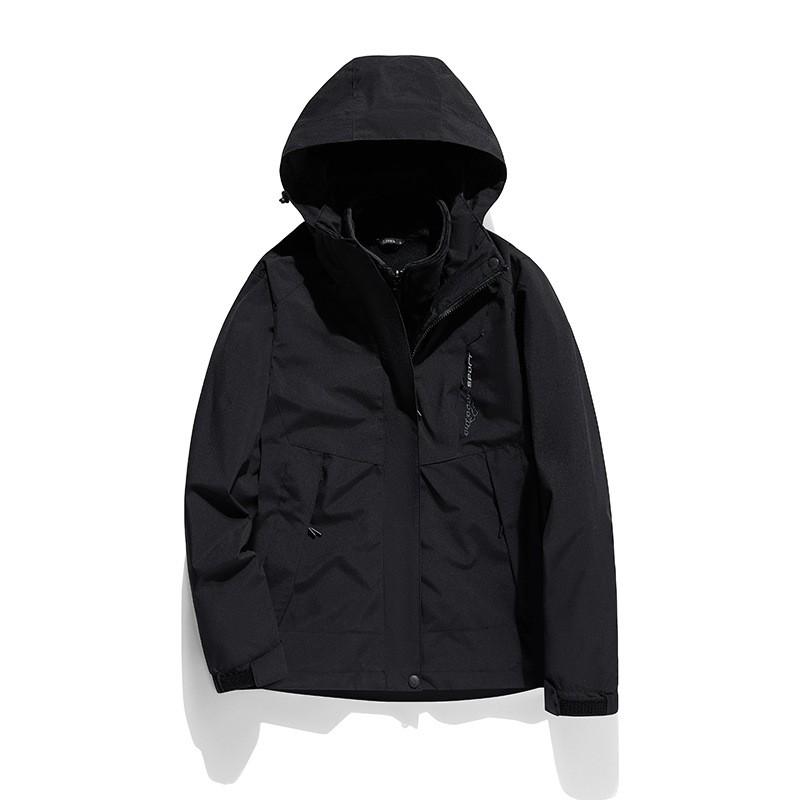 2-in-1 Waterproof Windproof Hooded Outdoor Jacket With Removable Fleece Liner Hiking Camping Winter Cycling
