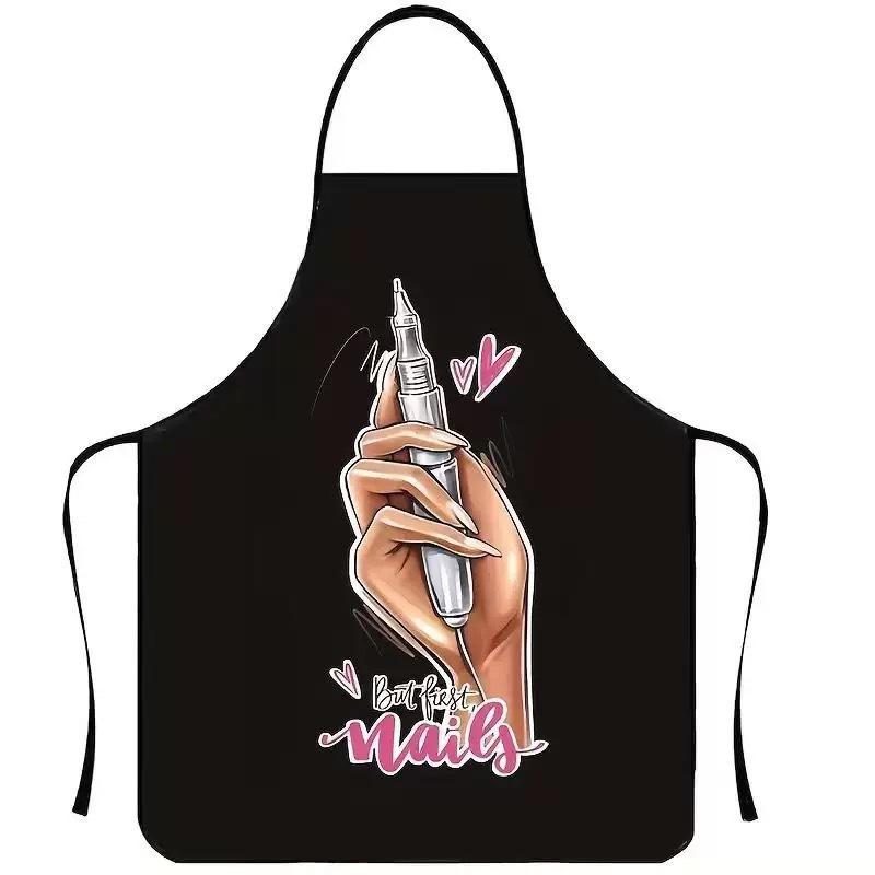 

Nail Art Design Kitchen Apron - Durable Polyester, Suitable for Cooking, Gardening, and Outdoor Barbecues чорний