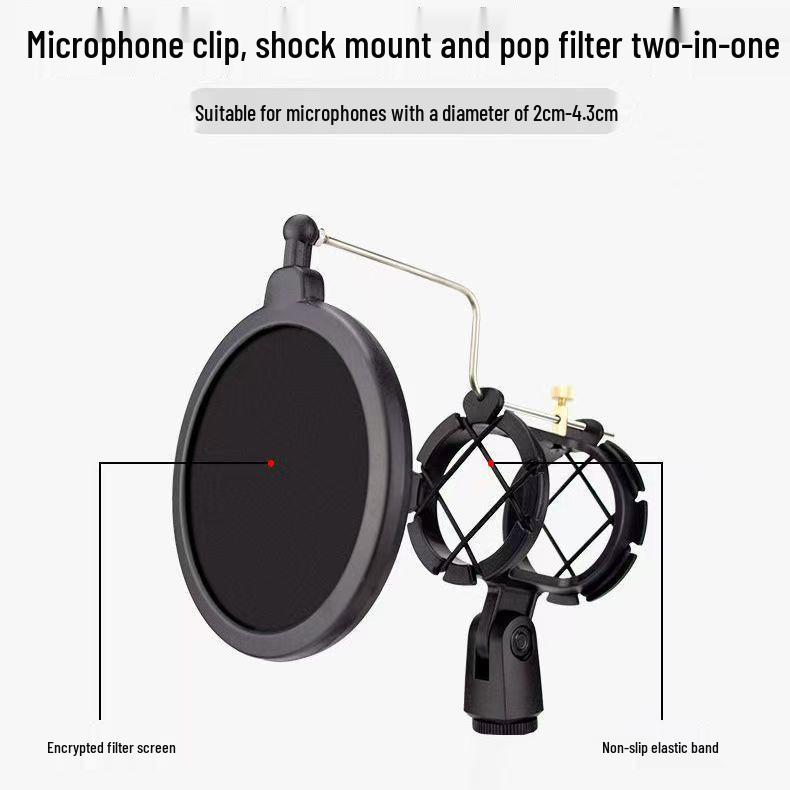 K-Song Microphone with Anti-Spray Cover and Desktop Shockproof Tripod Stand