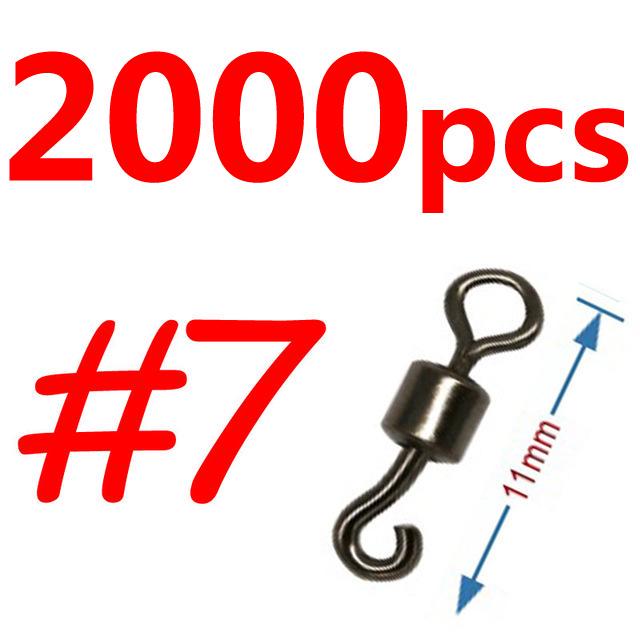 

2000 шт. вращающиеся вертлюжки с открытым глазом, рыболовный разъем, аксессуары для терминалов, размер 5, 6, 7, 8, 10, 12 #7