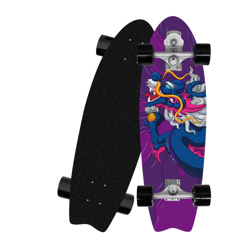 S7 גלשן סקייטבורד יבשתי 815x255x125 מ"מ סקייטבורד גלשן תושבת S7 גלישת גלים גלשן דג סקייטבורדים לונגבורד