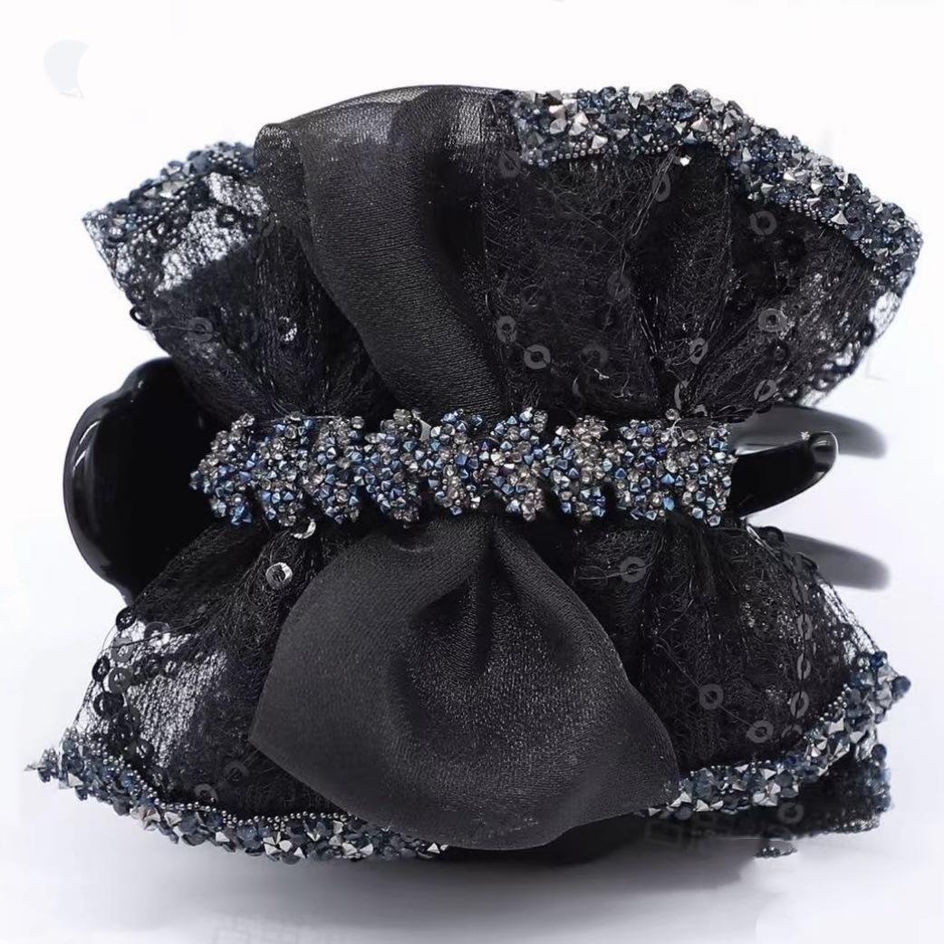 

Elegant Organza Wheat Ear Hair Claw Clip - 2025 Feminine Updo and Ponytail Accessory синий