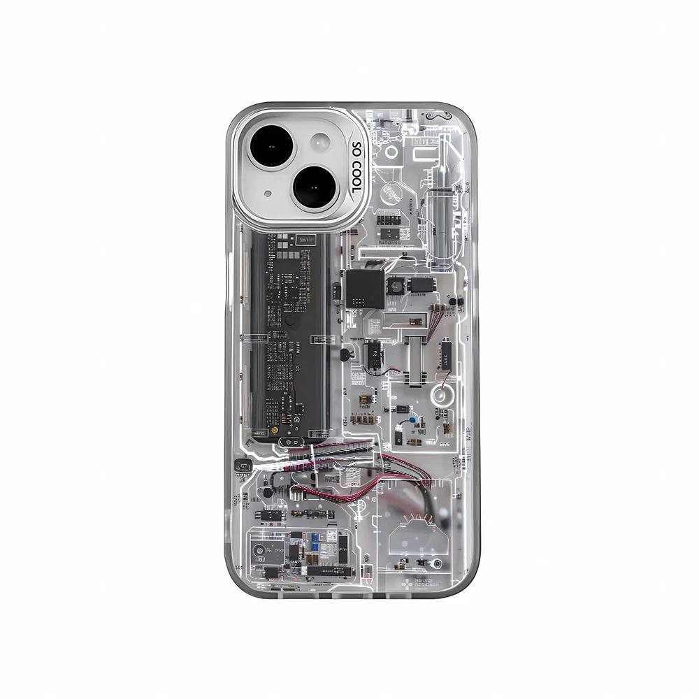 Advanced Circuit Board Phone Case for iPhone 17 16 15 14 13 12 11 Pro/ Max/Plus Shock AbsorberCover Case Coque