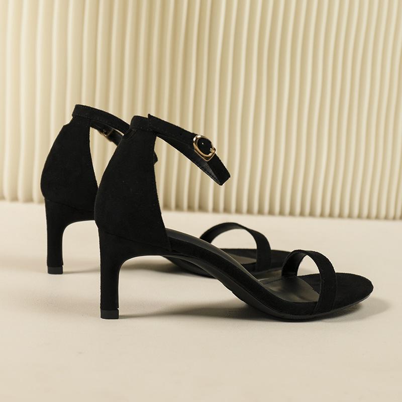 

Summer Women Sandals Suede High Heels Stiletto Fashion Sandles Women Heels Ladies Shoes Women s Sandals Classic Sexy Pumps 33(21.5cm)