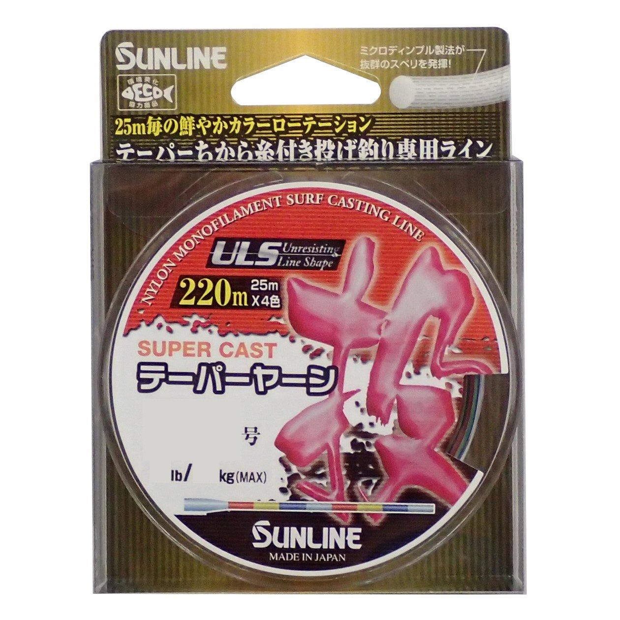 SUNLINE Supercast Tapered Yarn Nylon Sizes 3 Colors Line, 220m, 5-12,