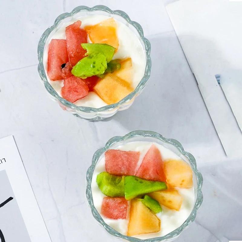 1 Stück Dessertglasbecher Eiscreme Pudding Dessert Transparente Becher Perfektes Küchenzubehör für Eiscreme Fruchtsaft Salat