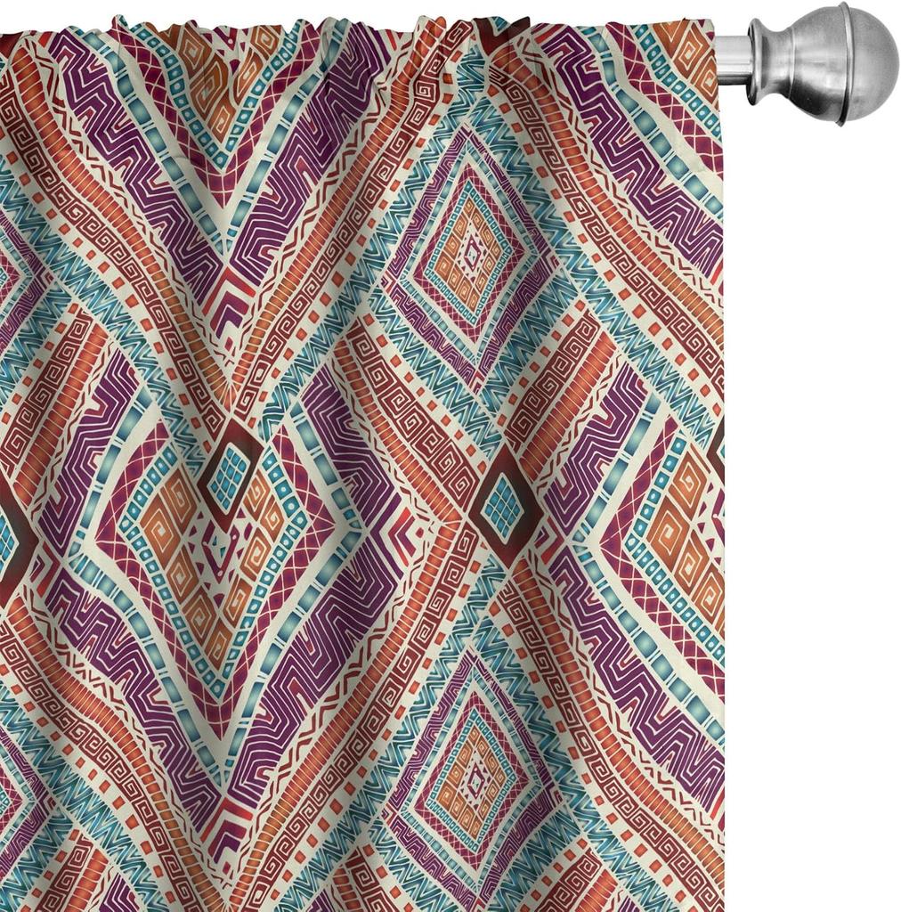 Ethnic Geometric Curtains Tribal Aztec Print for Living Room Window Boho Decor