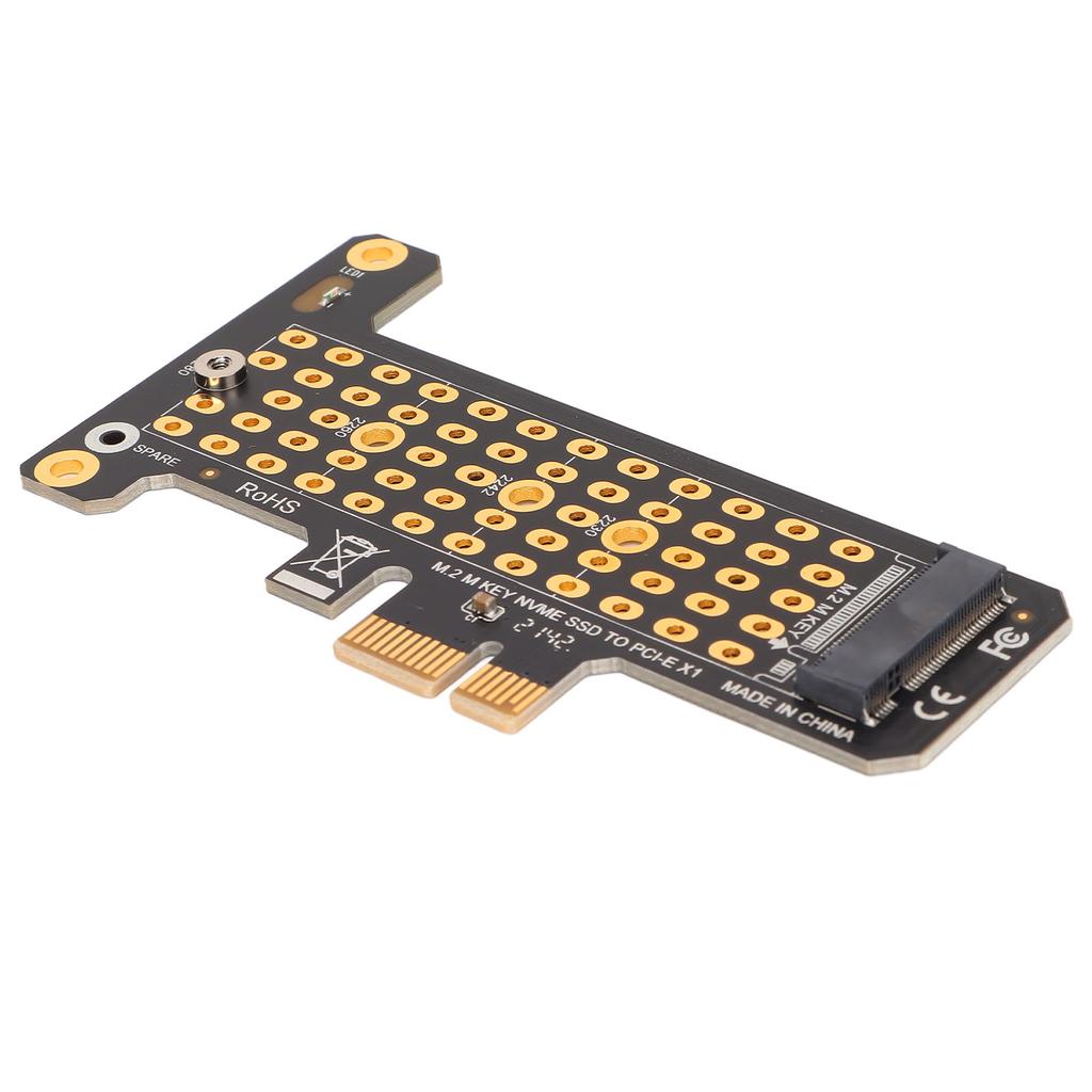 NVMe M.2 to PCIE X1 Riser Card Aluminum Heat Transfer Design Half Height Baffle NVMe PCIE Adapter for Win for Desktop