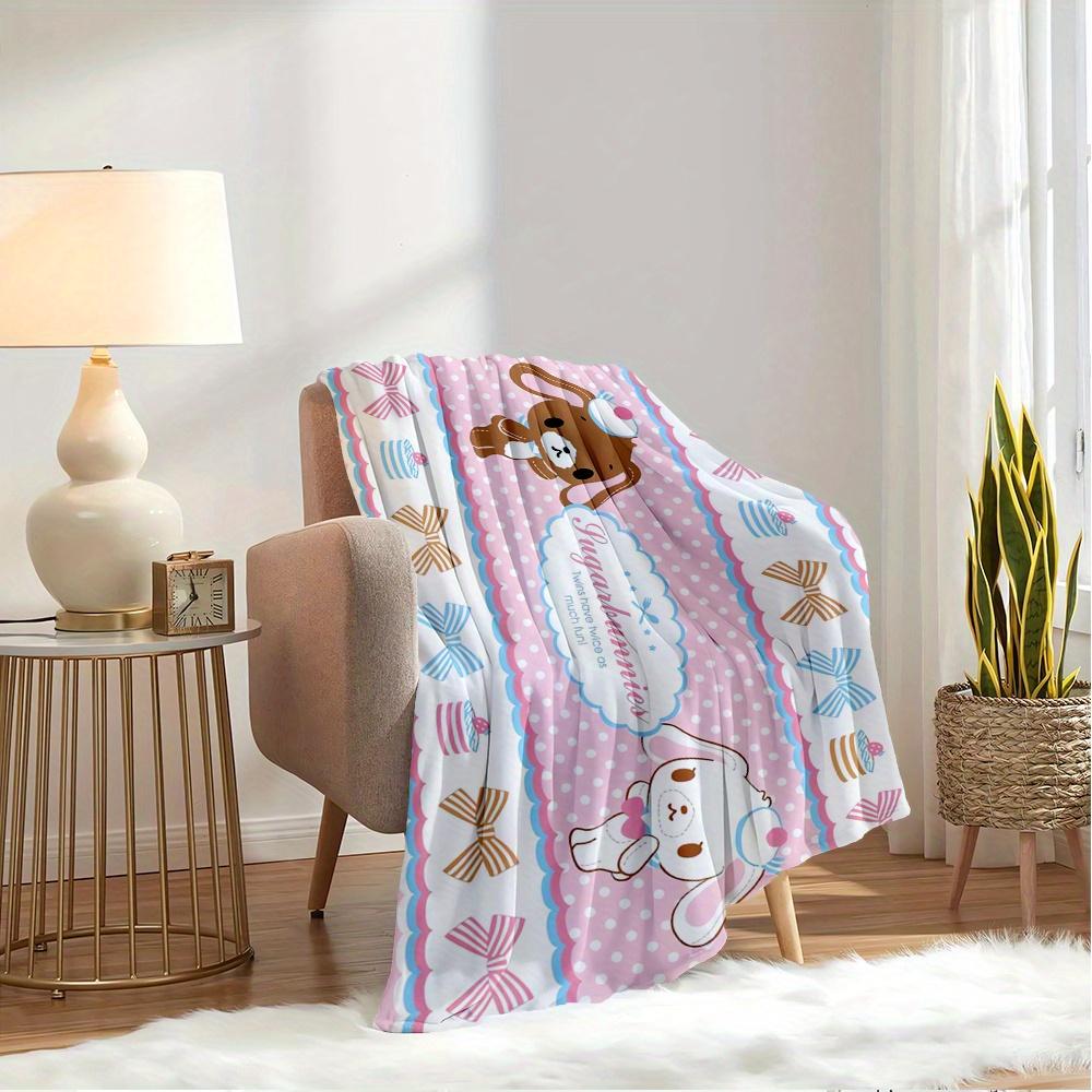 1pc Flannel Bunnies, Twins, FunThrow Blanket, Cartoon Truck Pattern Printed Blanket, Warm Cozy Soft Blanket For Couch Bed Sofa Car Office Ca