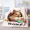 Rabbit Egg Customize Your Name Blanket Multi-purpose Personalized Blanket Soft & Cozy Throw For Bedding Livingroom Couch Sofa All-Season Use