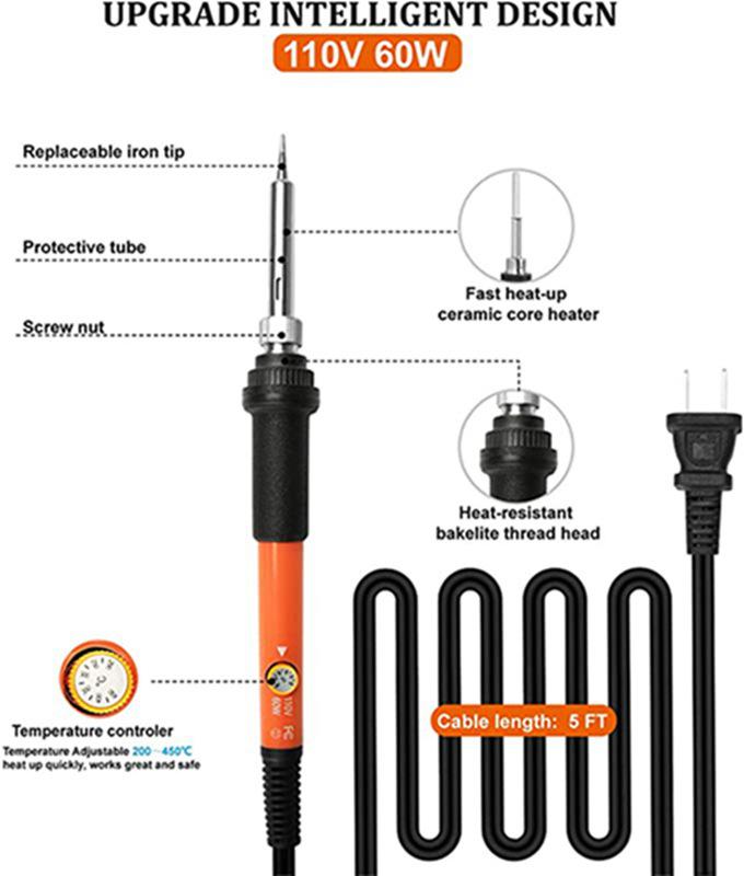 86-Piece Wood Burning Kit: 60W Adjustable Temperature Soldering Iron Set with Embossing, Carving, and Colored Pencils