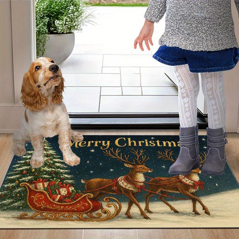 1Pcs Anti Fatigue Kitchen Rugs Christmas Snowy Trees Print Waterproof Non-Slip Thick Cushioned Kitchen Mat Heavy Duty Comfort Standing Mat for Kitchen