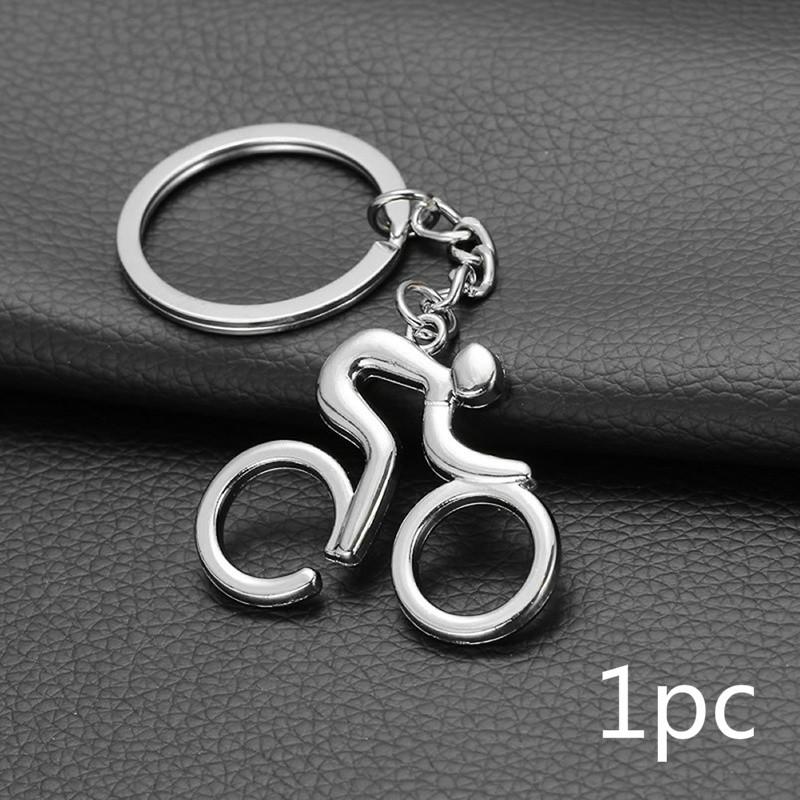 

1pcs Sport Man Keychain Metal Bicycle Bike Cycling Riding Keyring Key Chains Hanging Accessories