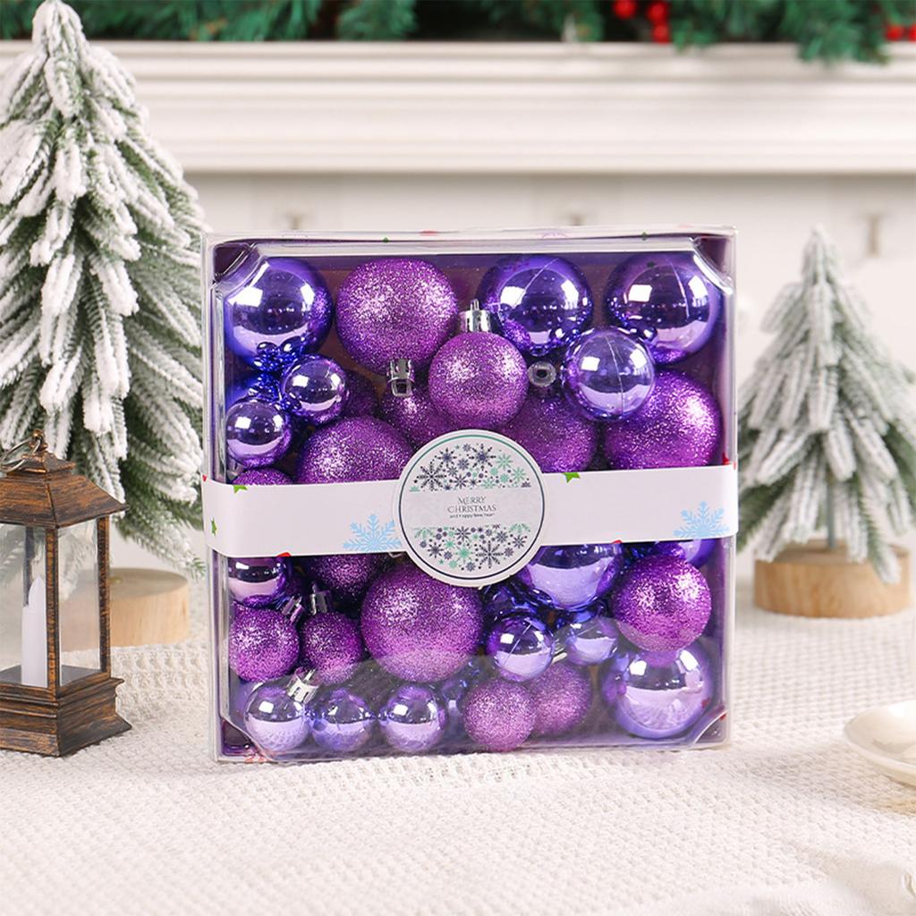 Pack of 44pcs Shatterproof Christmas Ball Durable Plastic Tree Hanging Ornament Decors Set for Holiday Party Decorations