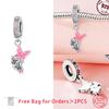 Animal Collection Colorful Zircon Butterfly Heart Charm Bead Charms Copper Bead Charms Pendant Compatible With Authentic Bracelets Jewellery Women Fin